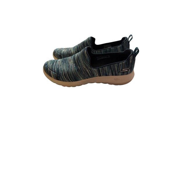 Skechers Go Walk Blue Striped Slip-On Shoes Womens Size 10.5 Lightweight Comfort - Picture 1 of 8